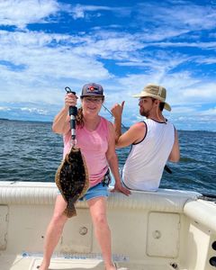 Caught Summer Flounder in Raritan Bay